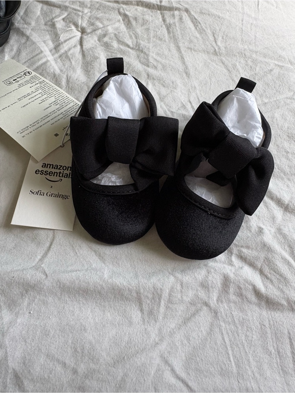 Amazon Essentials Black Bow Baby Mary Jane Shoes